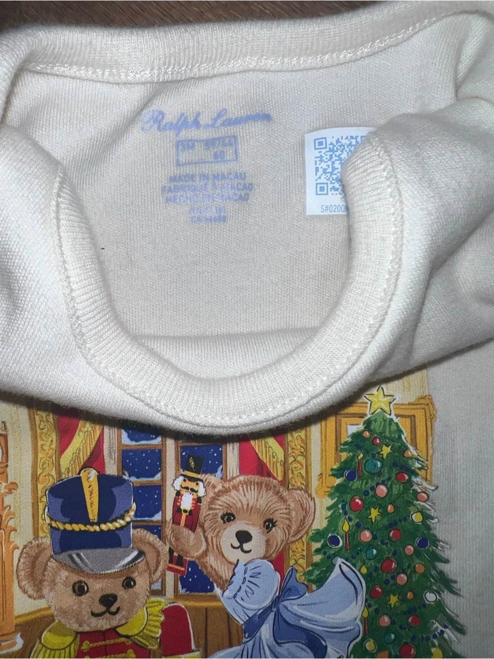 NWOT - 3 months Ralph Lauren White Holiday Nutcracker Baby One-Piece.